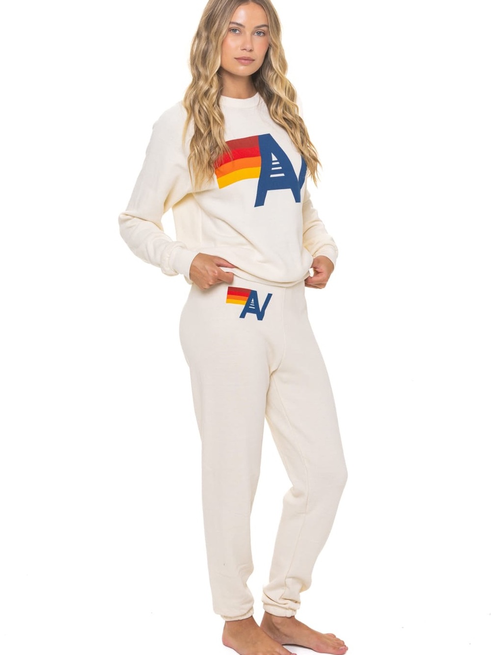 Aviator Nation Logo Sweatshirt Vintage White Size S - Picture 2 of 12